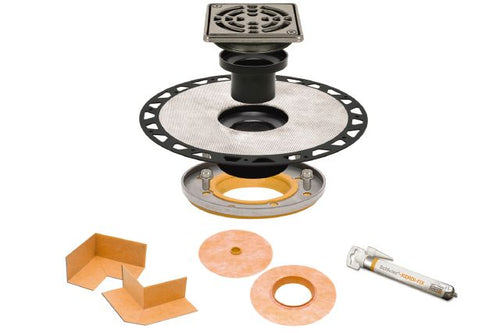 Schluter®-Kerdi-Drain-A 5-1/4 Adapter Kit 4 Grate Stainless Steel