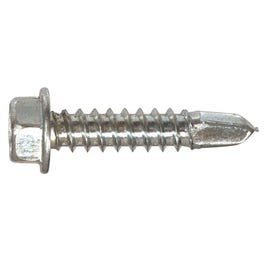 Hex-Washer Head Self-Drilling Screws, Zinc-Plated Steel, 12 x .75-In., 1-Lb.