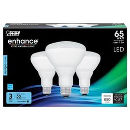 LED Light Bulbs, Br30 Daylight, 650 Lumens, 7.2-Watts, 3-Pk.