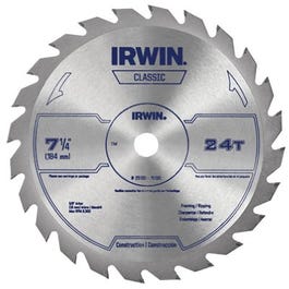 Circular Saw Blade, Carbide-Tipped, 24-TPI, 7-1/4-In.