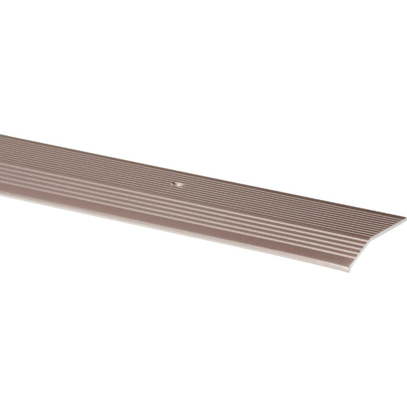 M-D Pewter Fluted 2 In. x 6 Ft. Aluminum Carpet Trim Bar, Extra Wide